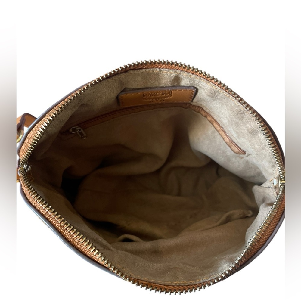 MCM Women’s Visetos Cognac Boston Small Crossbody Bag Leather - Picture 6 of 10